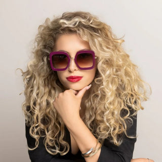 lady wearing oversized sunglasses
