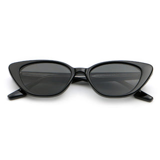 Black cat-eye sunglasses on a white background