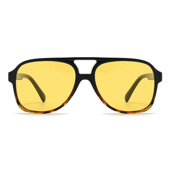 LEON Yellow Polaroid + UV400 Aviator Sunglasses