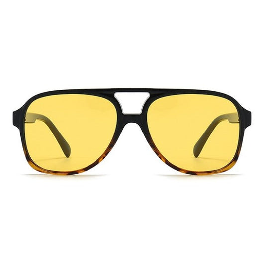 LEON Yellow Polaroid + UV400 Aviator Sunglasses