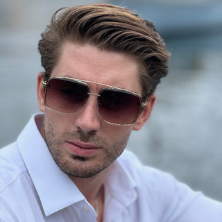 man wearing aviator sunglasses