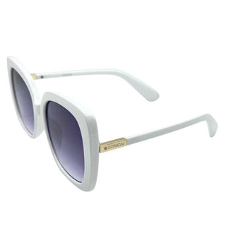 White sunglasses with a gradient lens on a white background