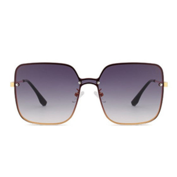 ELIO Smoke Square Metal Frame Sunglasses