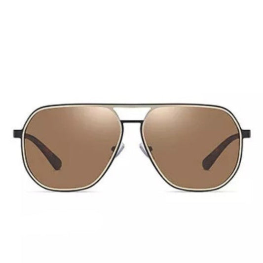 GIO Brown Polaroid UV400 Aviator Sunglasses