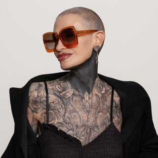 oversized orange sunglasses