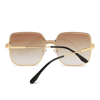 ELIO Lunettes de soleil UV400 à monture carrée en métal ambre