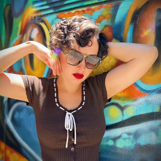 NICO Moss Green Double Bridge Sunglasses