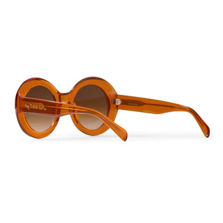 Brown sunglasses with a white background