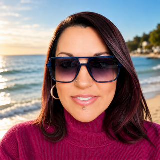 NICO Blue Double Bridge Sunglasses