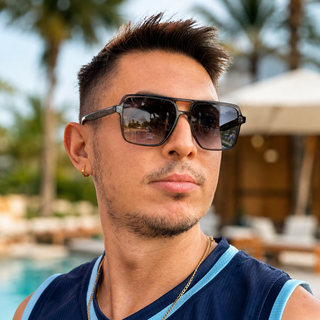 NICO Charcoal Double Bridge Sunglasses