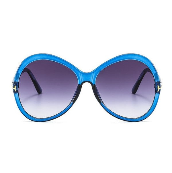 ADELE Gafas de sol extragrandes UV400 azul zafiro