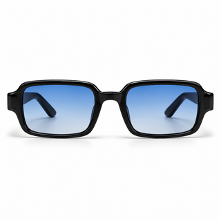 rectangle sunglasses with blue lenses