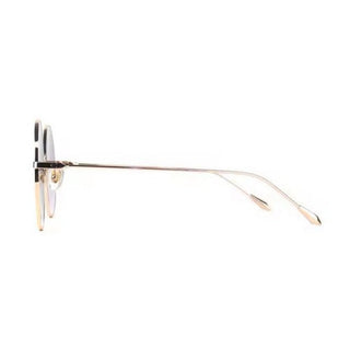 round Gold-framed sunglasses on a white background