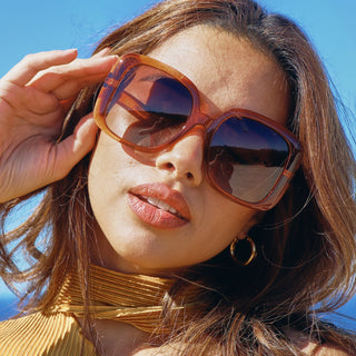 oversized orange sunglasses