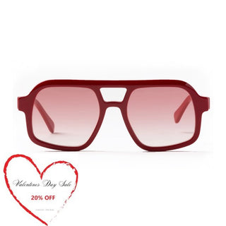 CANDY DUST Red Acetate Aviator Sunglasses