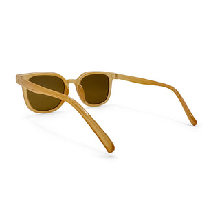 kids tan sunglasses on a white background