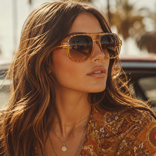woman wearing aviator sunglasses