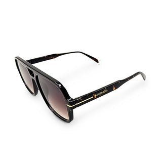 Tortoise sunglasses with gradient lenses on a white background