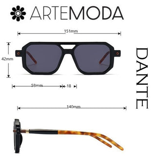 DANTE Black Double Bridge Sunglasses