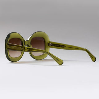 DISCERNMENT Olive Acetate Oversized Sunglasses