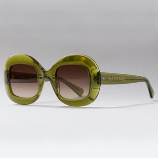 DISCERNMENT Olive Acetate Oversized Sunglasses