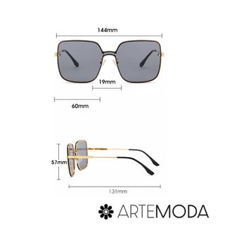 Lunettes de soleil UV400 à monture carrée en métal ELIO Smoke