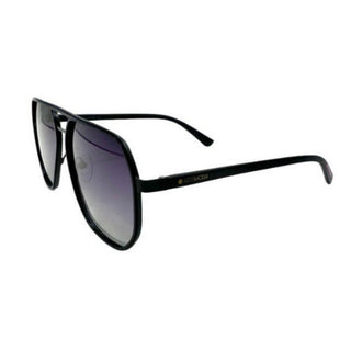 Black sunglasses with gradient lenses on a white background