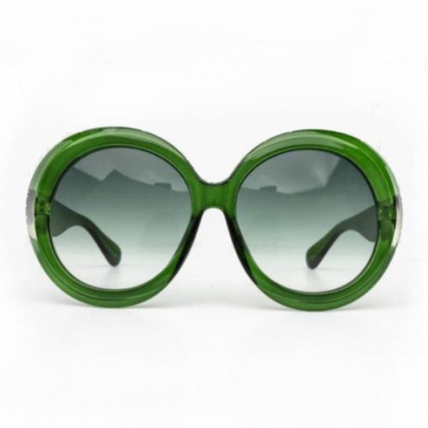 IRIS Emerald Green Round Oversized UV400 Sunglasses- LIMITED STOCK