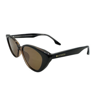 Cat eye sunglasses with brown lenses on a white background