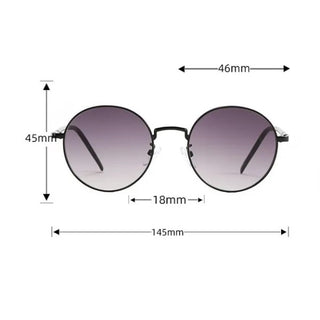 Lunettes de soleil LENNON monture ronde en métal noir UV400