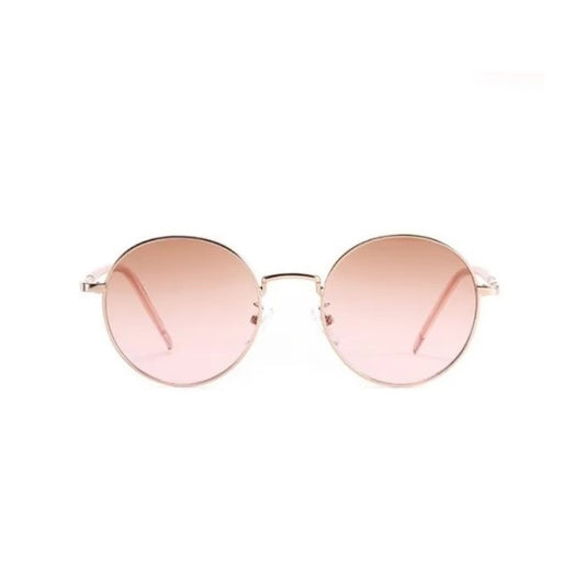 LENNON Gafas de sol redondas de metal UV400 rosa rosa