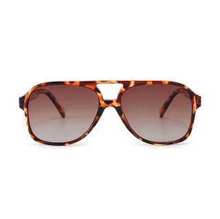 LEON Leopard Polaroid Aviator Sunglasses