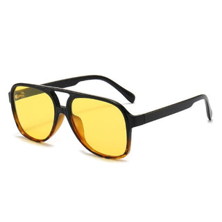 LEON Yellow Polaroid + UV400 Aviator Sunglasses