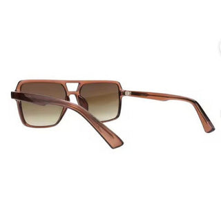 Brown sunglasses with gradient lenses on a white background