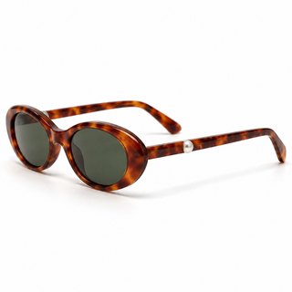 PERLINA Tortoiseshell Oval Sunglasses
