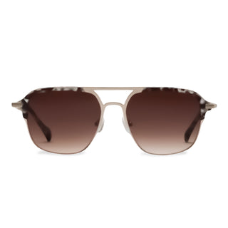 Sunglasses with gradient lenses on a white background