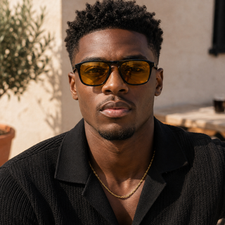 TONI Mustard Polarised Single Bridge Aviator Sunglasses