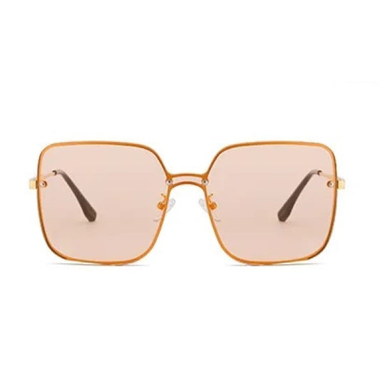 ELIO Peach Square Metal Frame UV400 Sunglasses