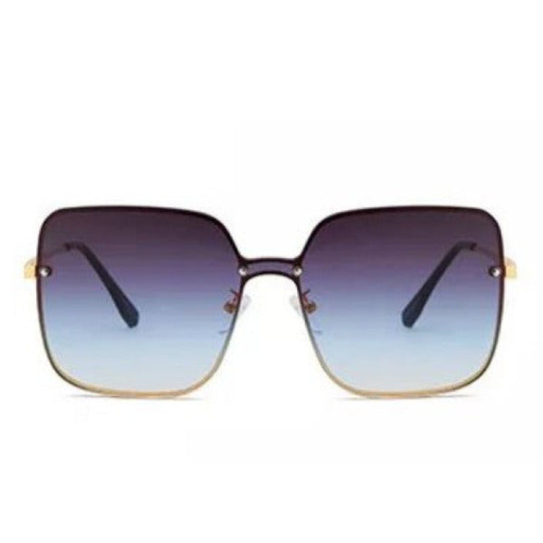 ELIO Storm Blue Square Metal Frame UV400 Sunglasses