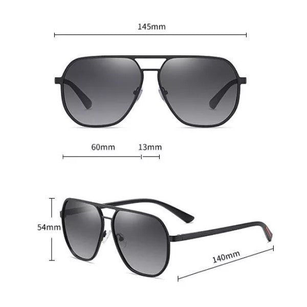 GIO Black Polaroid UV400 Aviator Sunglasses