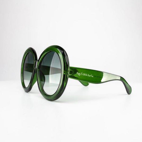 Gafas de sol IRIS de gran tamaño, redondas, verdes esmeralda, UV400 