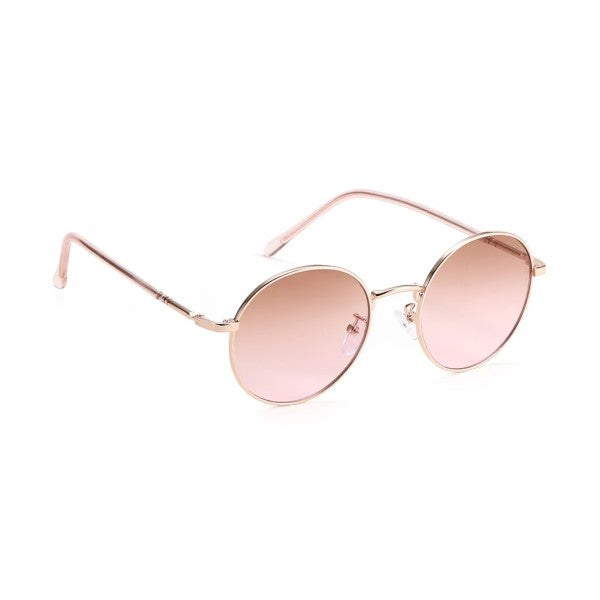 LENNON Rose Pink Round Metal UV400 Sunglasses