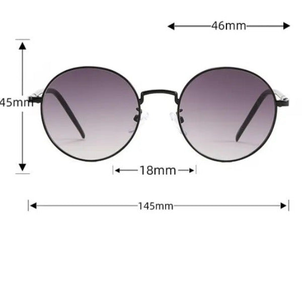 LENNON Gafas de sol redondas de metal UV400 rosa rosa