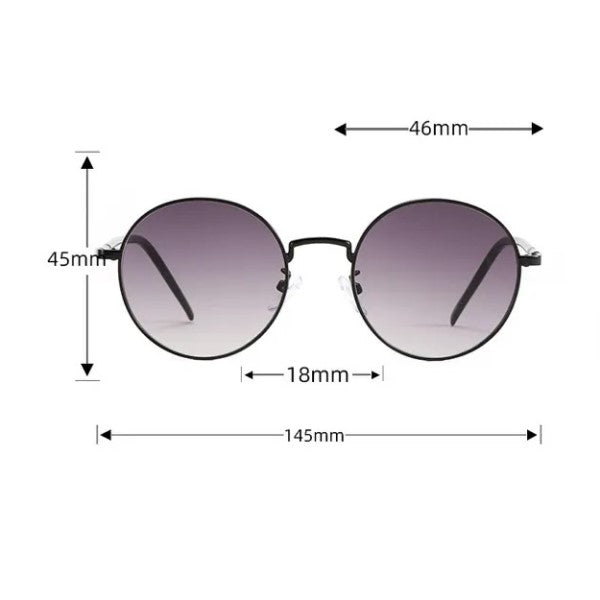 LENNON Black Round metal frame Sunglasses