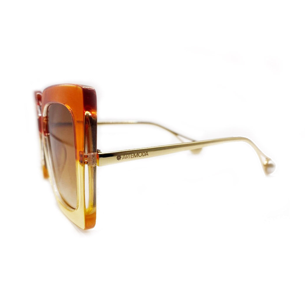 LUNA Orange Sunset Oversized UV400 Sunglasses