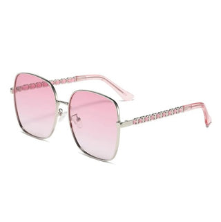 PASTELLE Pink Square Metal Frame UV400 Sunglasses