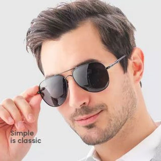 REYMOND Black Metal Frame Aviator Polaroid UV400 Sunglasses