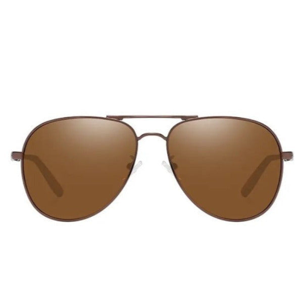 REYMOND Brown Metal Frame Aviator Polaroid UV400 Sunglasses