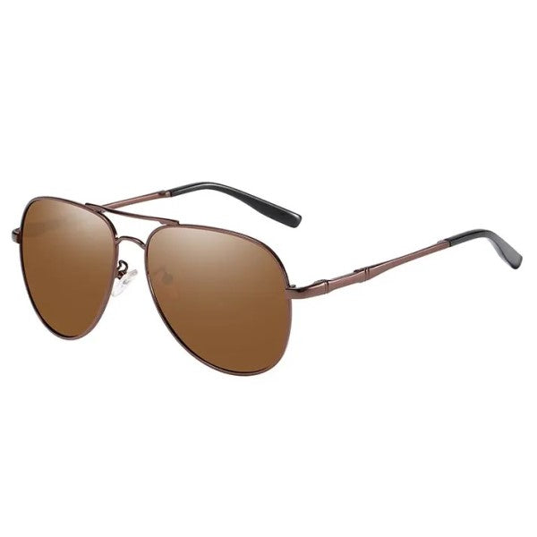 REYMOND Brown Metal Frame Aviator Polaroid UV400 Sunglasses
